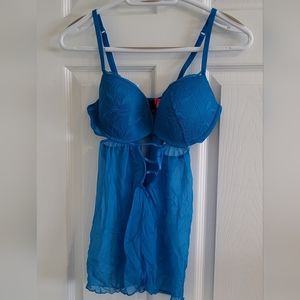 Blue lace lingerie